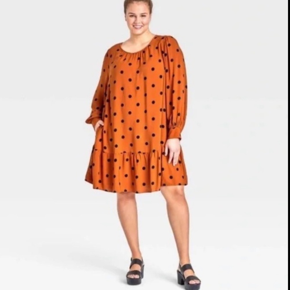 Target Ava & Viv Orange Dot Dress